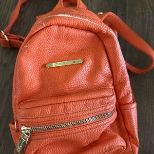 Steve Madden Orange Pebbled Mini Backpack Crossbody Bag